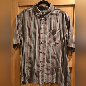 REI Men's Casual Striped Shirt - Brown/Olive Size: XL
